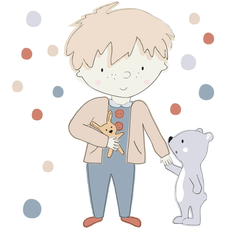 teddy szary | naklejka. naklejka dla dzieci. dekoracje pokoju