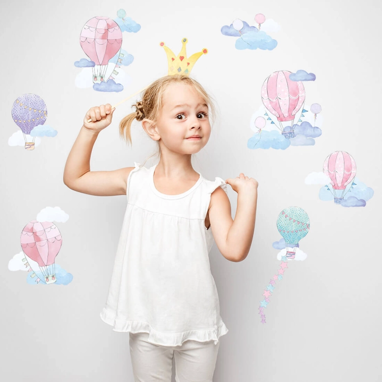 balony różowe | naklejka. naklejka dla dzieci. dekoracje pokoju