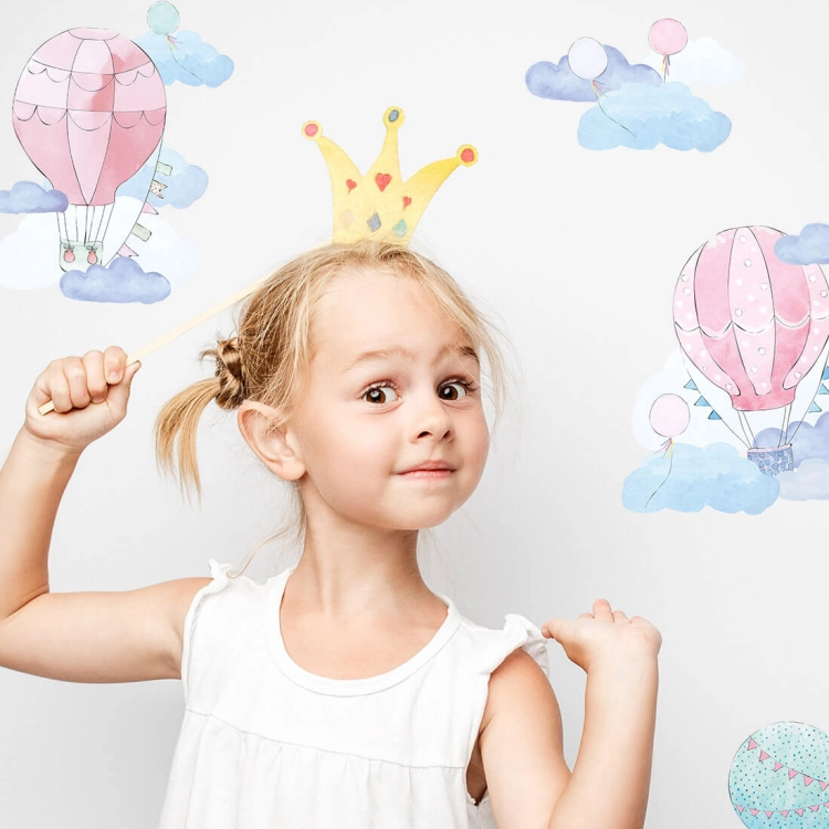 balony różowe | naklejka. naklejka dla dzieci. dekoracje pokoju