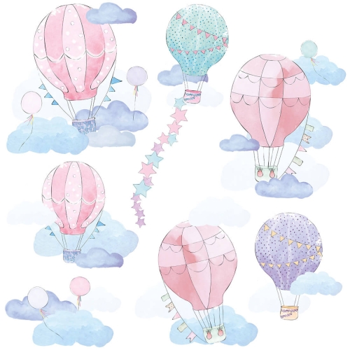 balony różowe | naklejka. naklejka dla dzieci. dekoracje pokoju