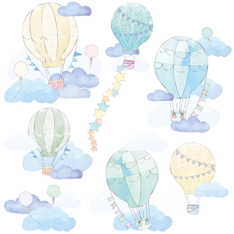 balony miętowe | naklejka. naklejka dla dzieci. dekoracje pokoju