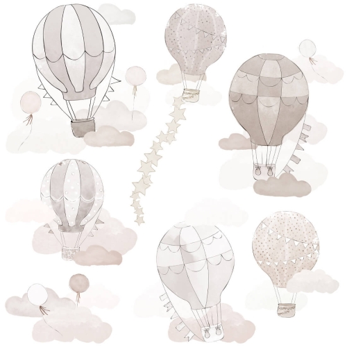 balony beżowe | naklejka. naklejka dla dzieci. dekoracje pokoju