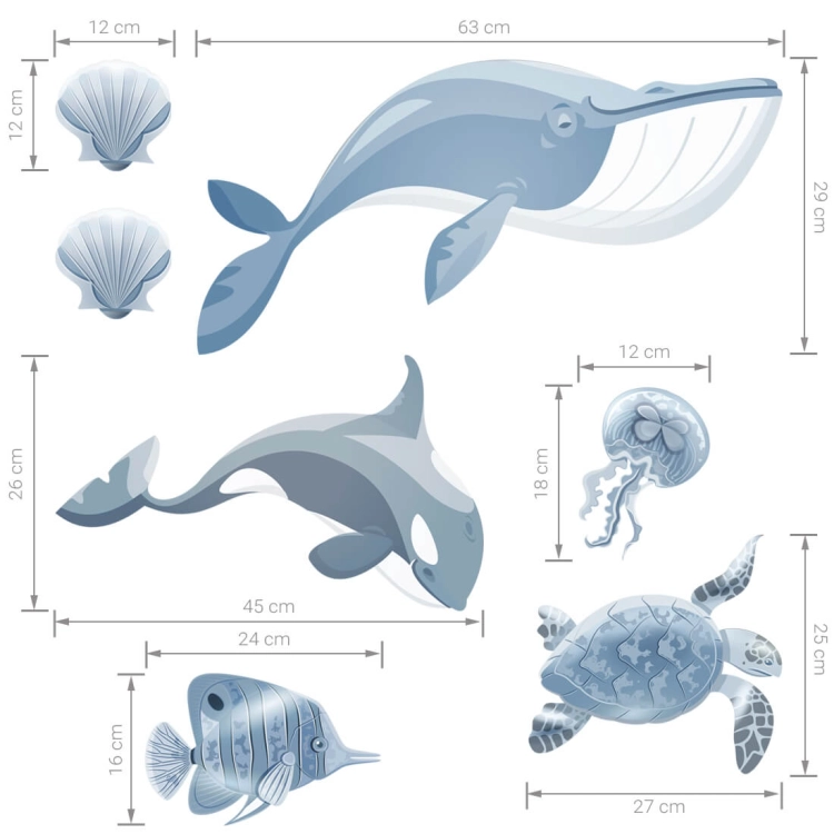 ocean | naklejka. naklejka dla dzieci. dekoracje pokoju