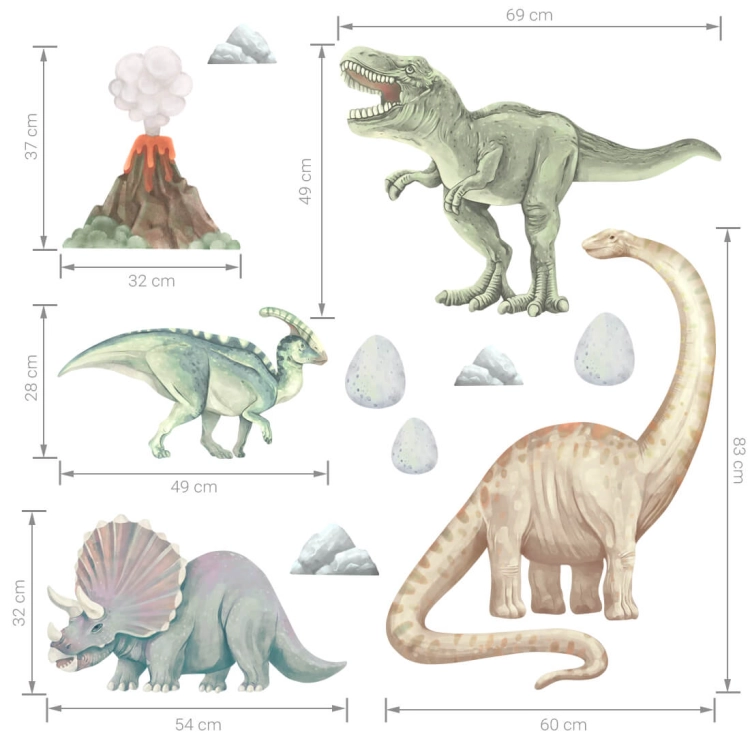 naklejka dinozaury I | naklejki na ścianę. naklejki dla dzieci. dekoracje pokoju