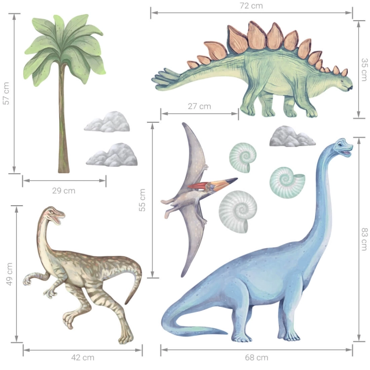 naklejka dinozaury II | naklejki na ścianę. naklejki dla dzieci. dekoracje pokoju