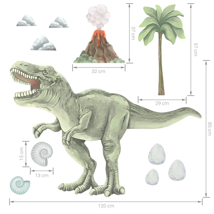 naklejka dinozaur t-rex XXL | naklejki na ścianę. naklejki dla dzieci. dekoracje pokoju