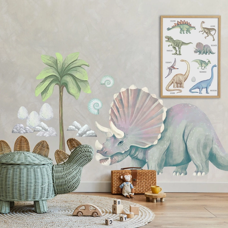 naklejka dinozaur triceratops XXL | naklejki na ścianę. naklejki dla dzieci. dekoracje pokoju