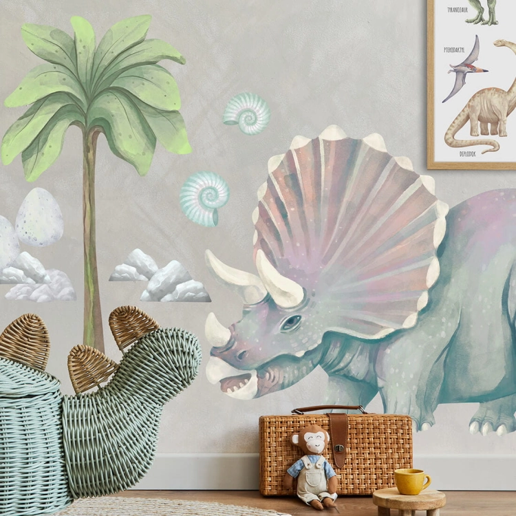naklejka dinozaur triceratops XXL | naklejki na ścianę. naklejki dla dzieci. dekoracje pokoju