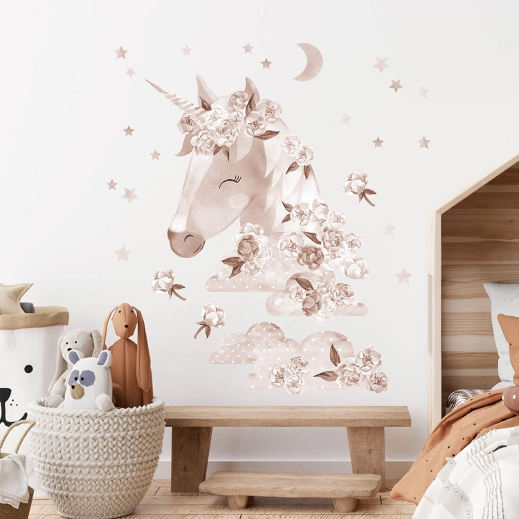 jednorożec boho | naklejka. naklejka dla dzieci. dekoracje pokoju