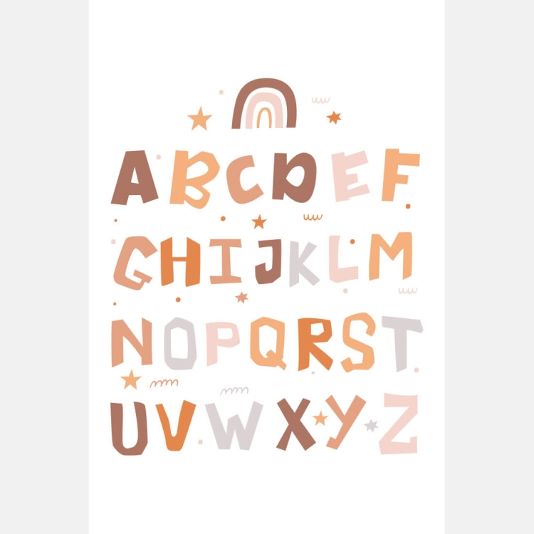 alfabet boho III | plakat. plakat dla dzieci. dekoracje pokoju