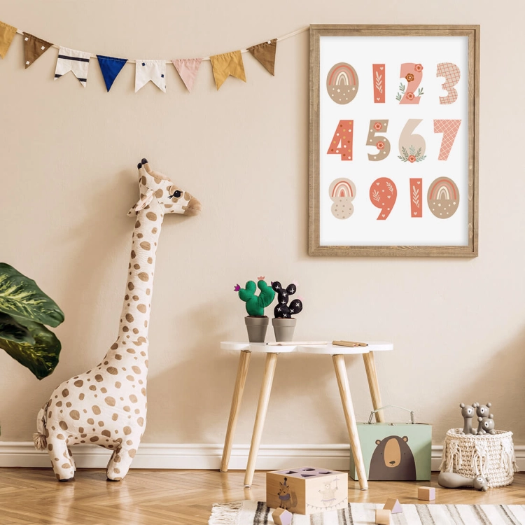 liczby boho I | plakat. plakat dla dzieci. dekoracje pokoju