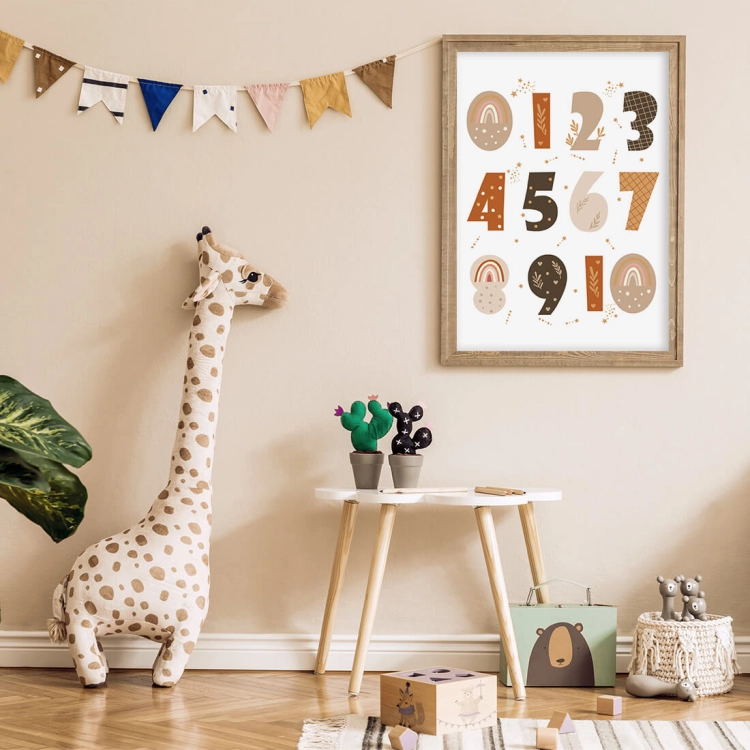 liczby boho II | plakat. plakat dla dzieci. dekoracje pokoju