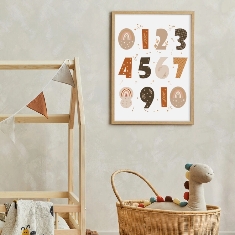 liczby boho II | plakat. plakat dla dzieci. dekoracje pokoju