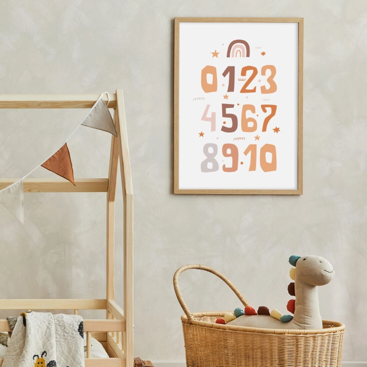 liczby boho III | plakat. plakat dla dzieci. dekoracje pokoju