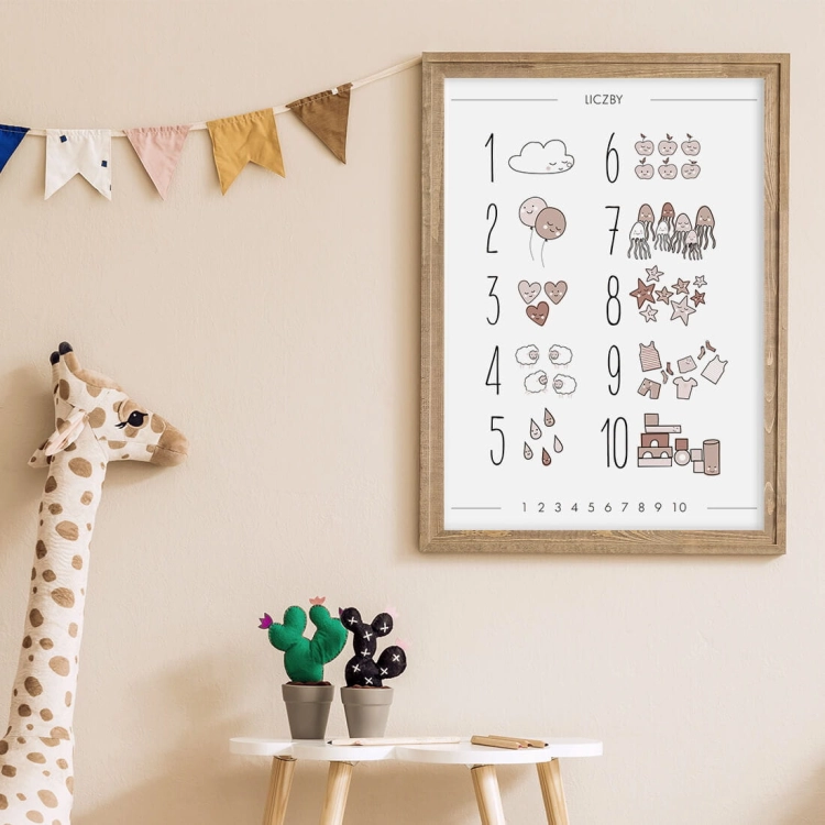 liczby boho IV | plakat. plakat dla dzieci. dekoracje pokoju