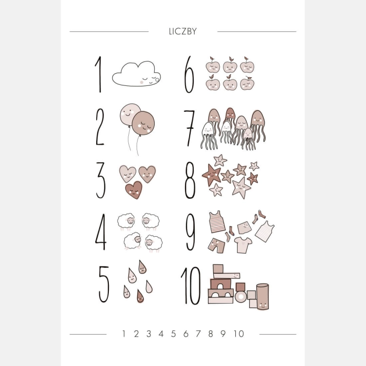 liczby boho IV | plakat. plakat dla dzieci. dekoracje pokoju