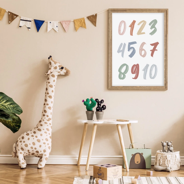 liczby boho V | plakat. plakat dla dzieci. dekoracje pokoju