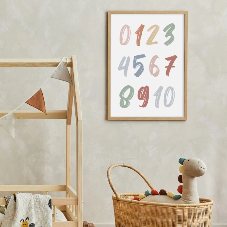 liczby boho V | plakat. plakat dla dzieci. dekoracje pokoju
