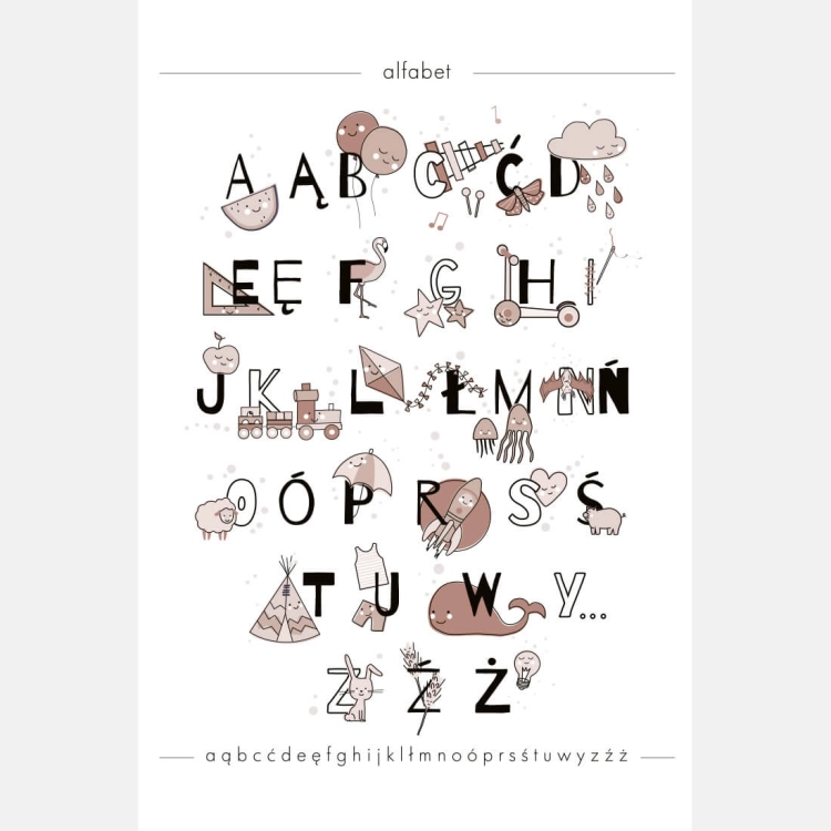 alfabet boho IV | plakat. plakat dla dzieci. dekoracje pokoju