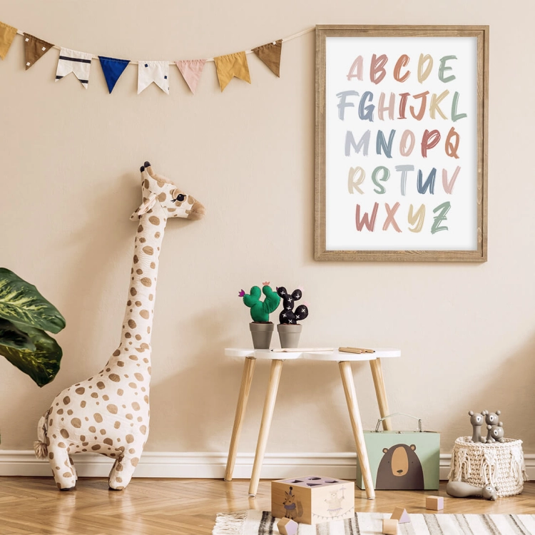 alfabet boho V | plakat. plakat dla dzieci. dekoracje pokoju