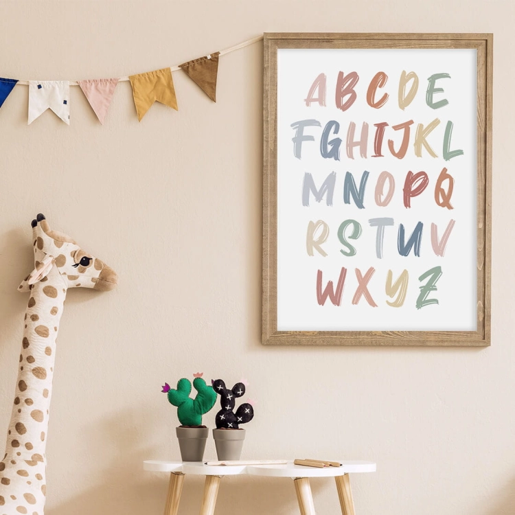 alfabet boho V | plakat. plakat dla dzieci. dekoracje pokoju
