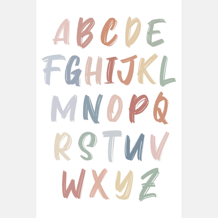 alfabet boho V | plakat. plakat dla dzieci. dekoracje pokoju