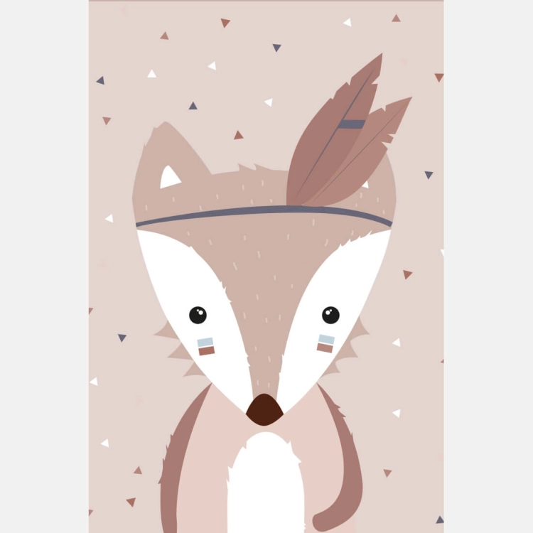 lisek apacz boho | plakat. plakat dla dzieci. dekoracje pokoju