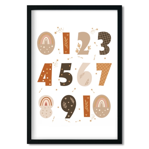 liczby boho II | plakat. plakat dla dzieci. dekoracje pokoju