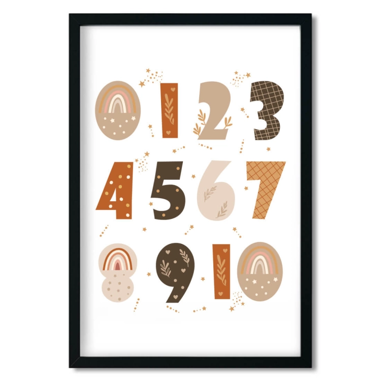 liczby boho II | plakat. plakat dla dzieci. dekoracje pokoju