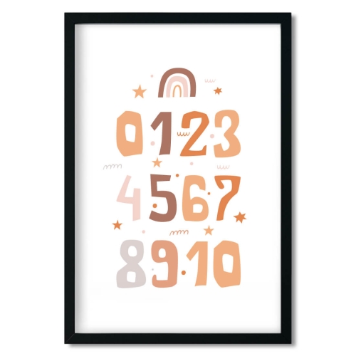 liczby boho III | plakat. plakat dla dzieci. dekoracje pokoju