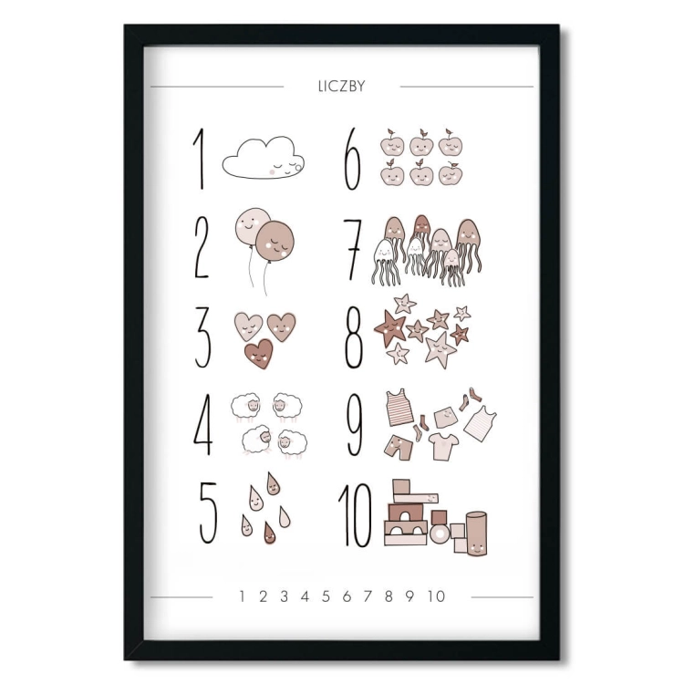 liczby boho IV | plakat. plakat dla dzieci. dekoracje pokoju