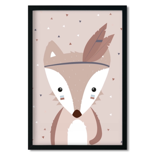 lisek apacz boho | plakat. plakat dla dzieci. dekoracje pokoju