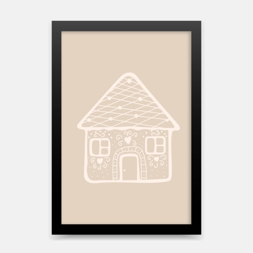 plakat świąteczny / plakat na boże narodzenie / plakat domek