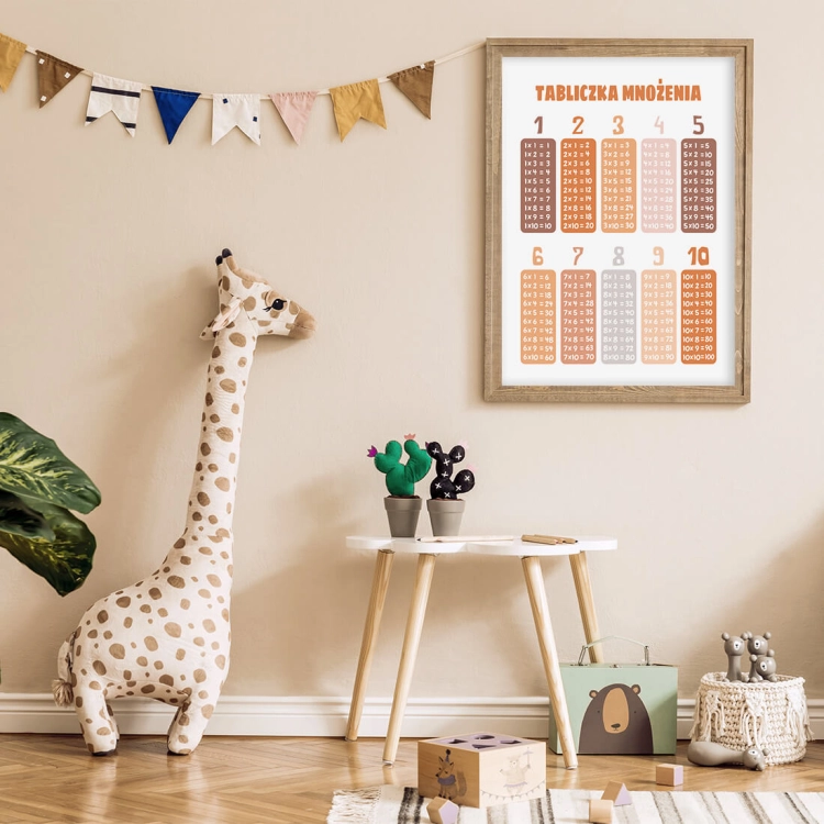 tabliczka mnożenia boho | plakat. plakat dla dzieci. dekoracje pokoju