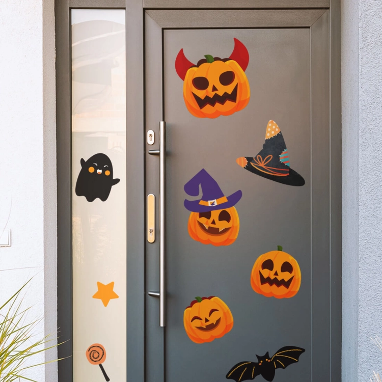 naklejki halloween, halloween naklejki na drzwi, halloween wystrój