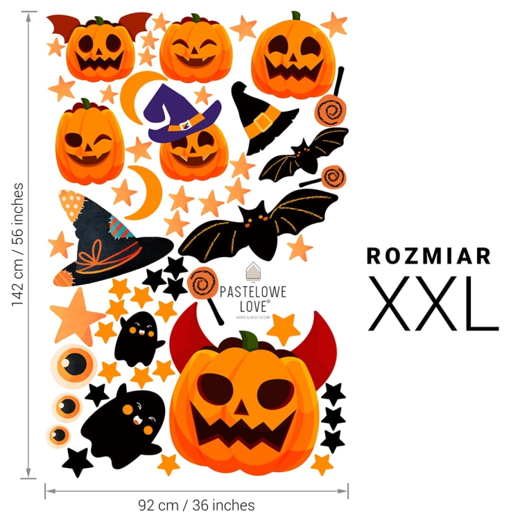 naklejki halloween, halloween naklejki na drzwi, halloween wystrój