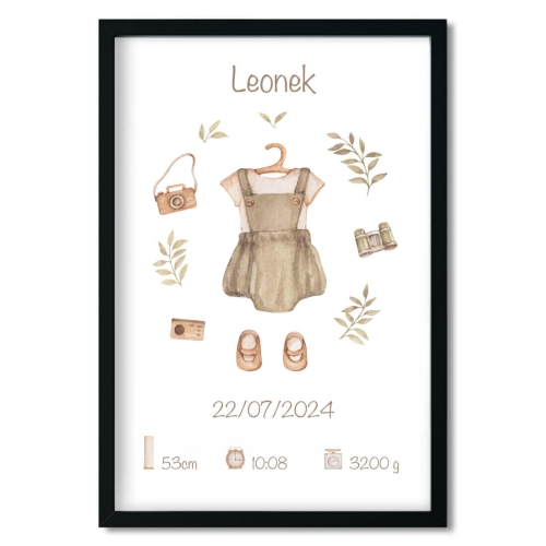metryczka dla dziecka / metryczka dla chłopca / personalizowana metryczka