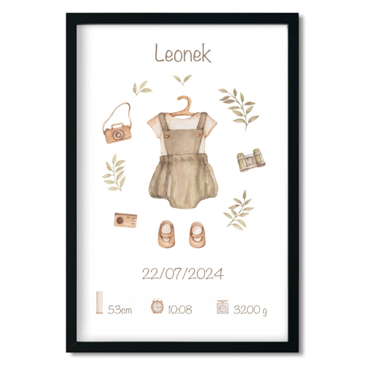 metryczka dla dziecka / metryczka dla chłopca / personalizowana metryczka