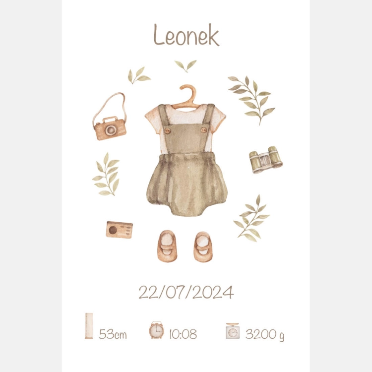 metryczka dla dziecka / metryczka dla chłopca / personalizowana metryczka