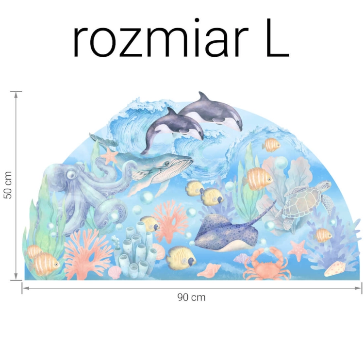 naklejka ocean / naklejka na ścianę z rybami / dekoracje pokoju