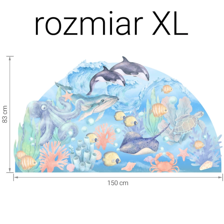 naklejka ocean / naklejka na ścianę z rybami / dekoracje pokoju