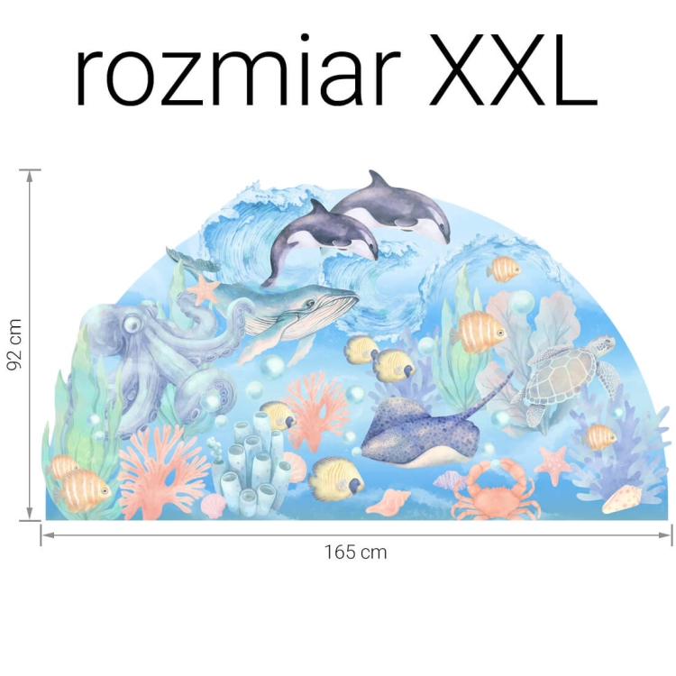 naklejka ocean / naklejka na ścianę z rybami / dekoracje pokoju