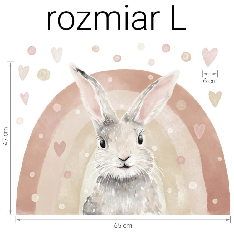 naklejka na ścianę królik / naklejka dla dzieci / naklejka z królikiem