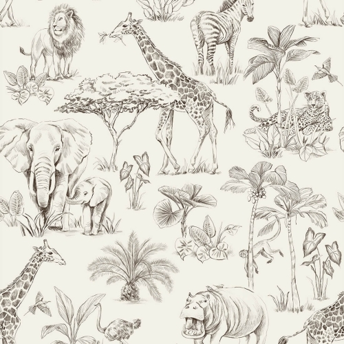 tapeta safari kremowa