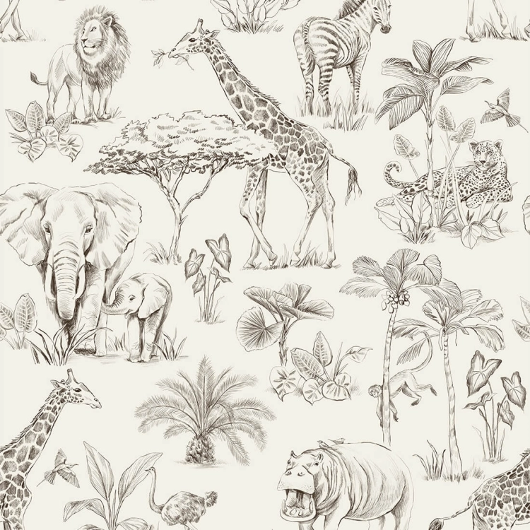 tapeta safari kremowa