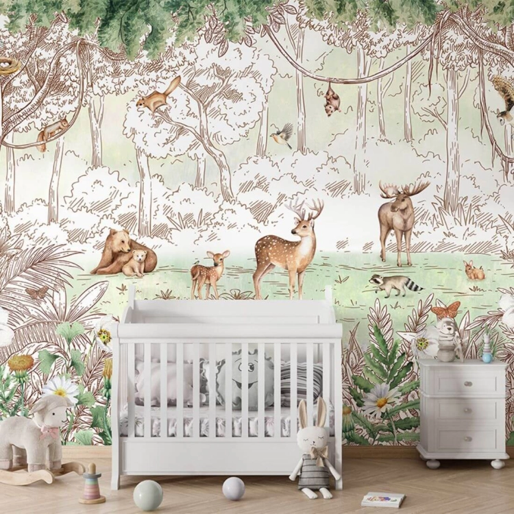 tapeta leśne zwierzęta spring / tapeta leśne zwierzątka / tapety pastelowe love