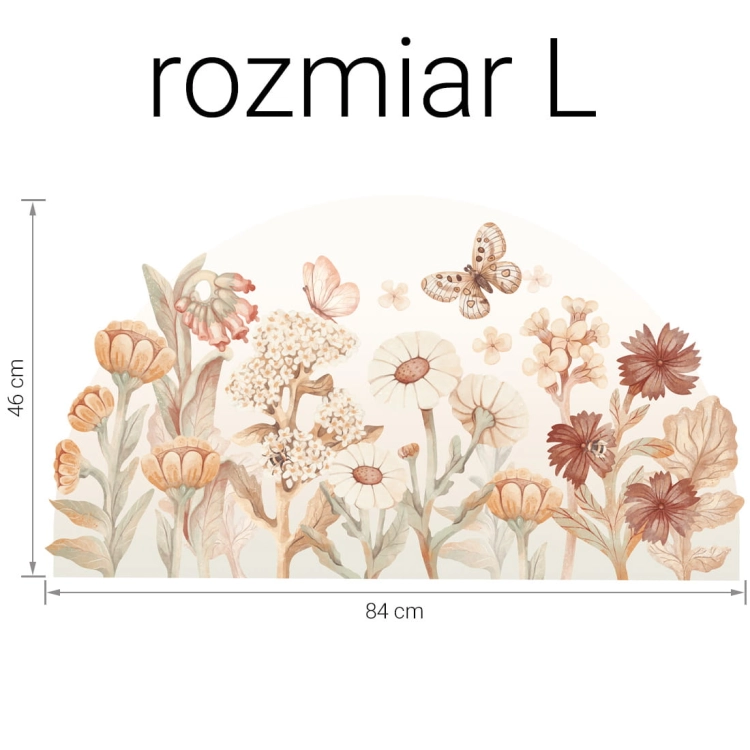 naklejka na ścianę kwiaty boho / naklejki z motywem kwiatów / naklejki na ścianę z kwiatami