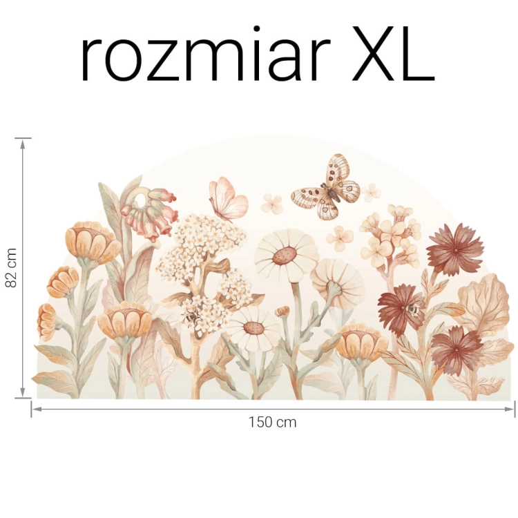 naklejka na ścianę kwiaty boho / naklejki z motywem kwiatów / naklejki na ścianę z kwiatami
