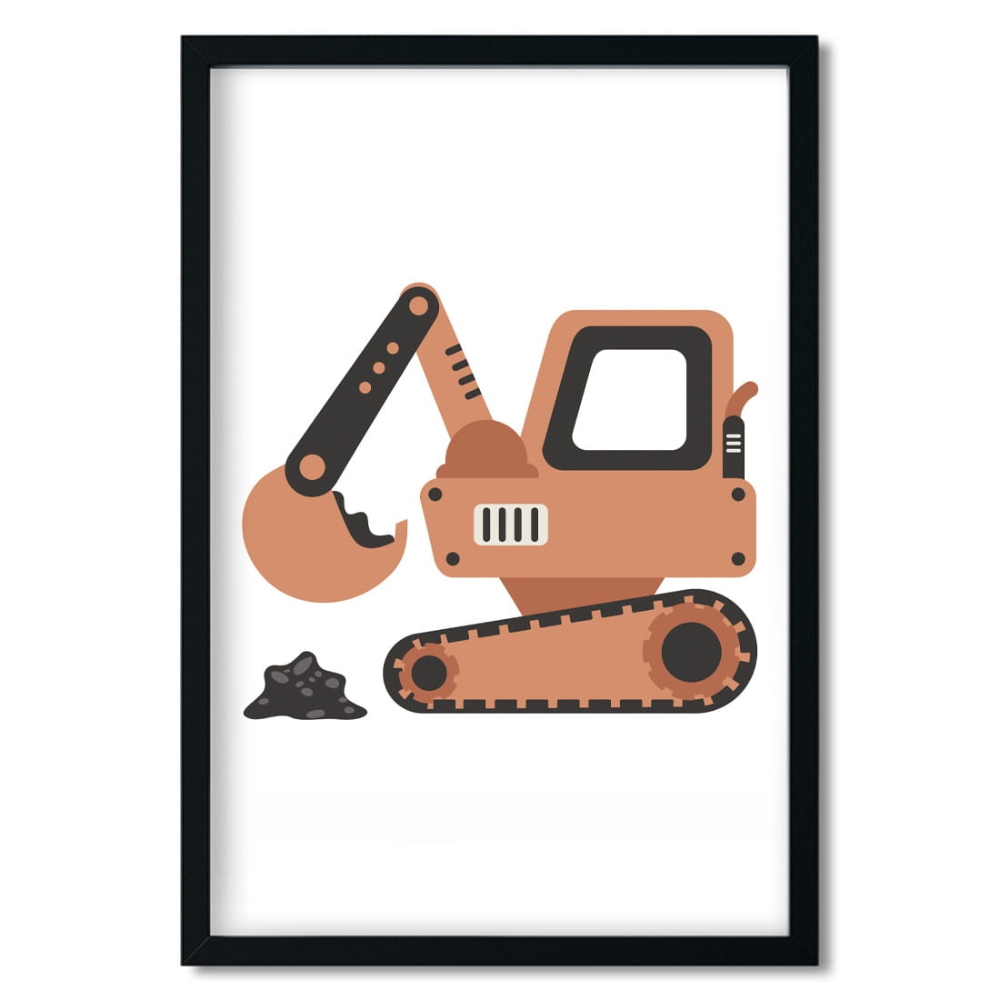 plakat dla dzieci | koparka boho 