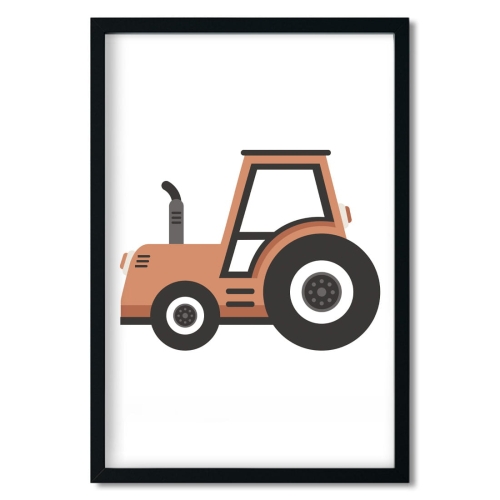 plakaty dla dzieci  traktor boho / plakaty pojazdy budowlane / plakaty dla dzieci boho